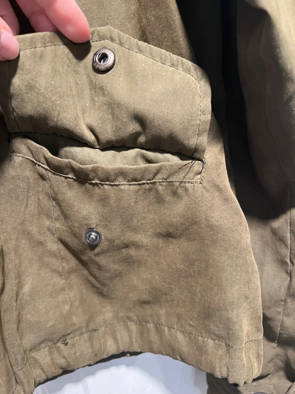 Brandy Melville Olive Green Hooded Military Jacket - Picture 5 of 6